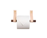 Toilettenpapierhalter Leder und Holz