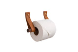 Toilettenpapierhalter Leder und Holz
