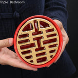 Chinese Red Ceramic Soap Dish Double Layer Drain Soap Box Home High Quality Soap Holder Storage Container Bathroom Accessories