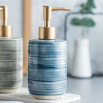 Seifenspender Keramik Blau
