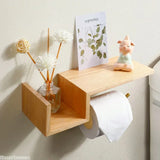 Toilettenpapierhalter Holz Vintage